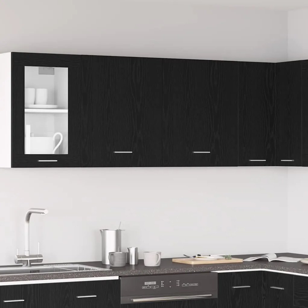 vidaXL Armários Pendentes - 2 Peças - Carvalho Preto, 100x31x60 cm - Feitos de Madeira Revestida