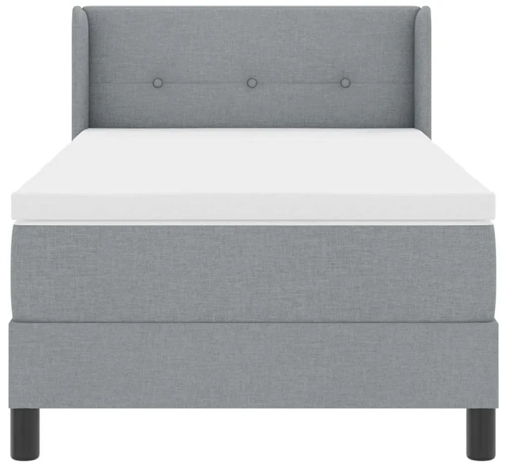 Cama Box com Colchão - Cinza Claro - 90 x 190 cm - Tecido