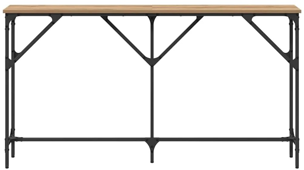 Mesa Consola Carvalho Artesanal 140x23x75 cm Madeira Engenhada