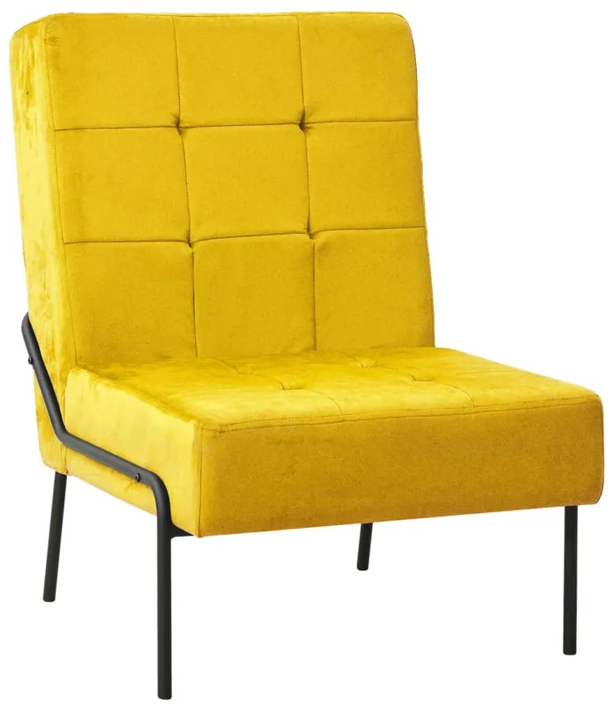 Poltrona de Descanso Aisha em Veludo Suave - Amarelo Mostarda - Design