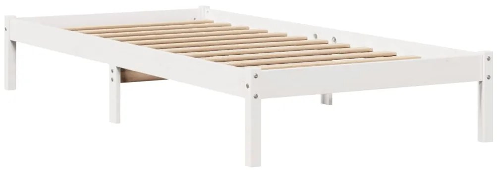 Cama sem colchão 100x200 cm madeira de pinho maciça branco