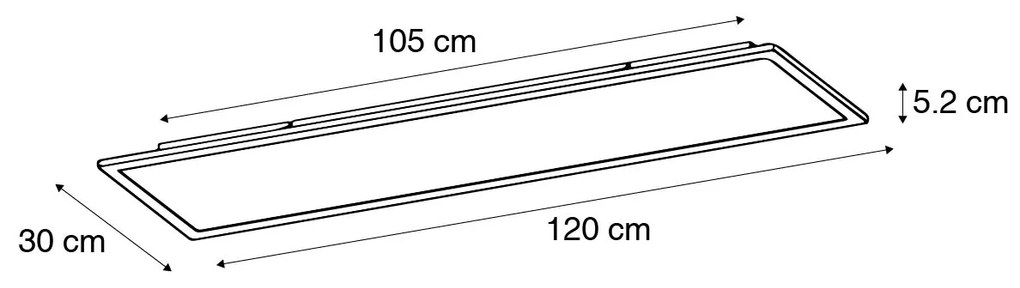 Candeeiro de Teto Moderno Preto 120 cm com LED Dimmer to Warm - Liv