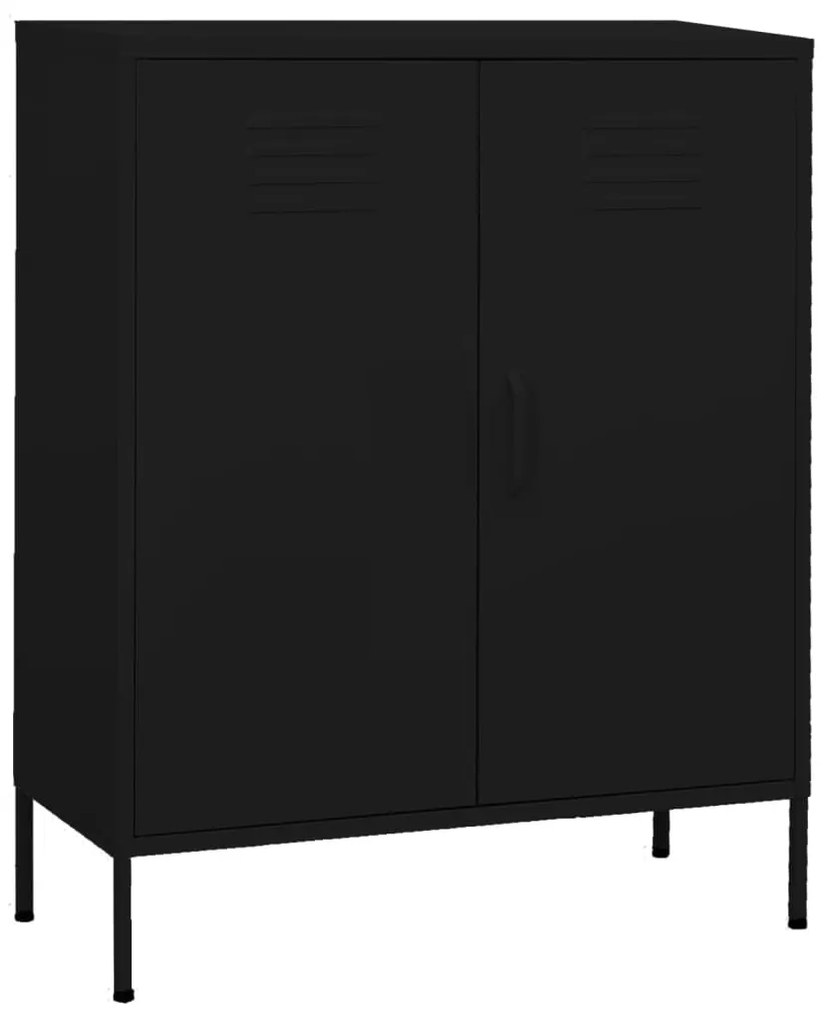 Armário de arrumação aço 80x35x101,5 cm preto