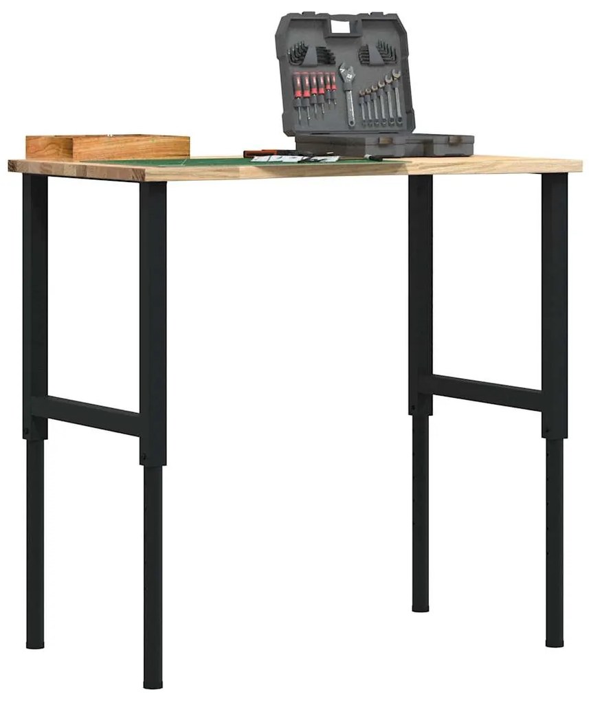 vidaXL Bancada 100x60x(71,5-98) cm madeira carvalho maciça