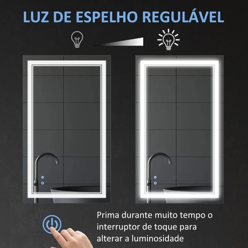 Espelho Stella com Luz LED Ajustável - Design Moderno