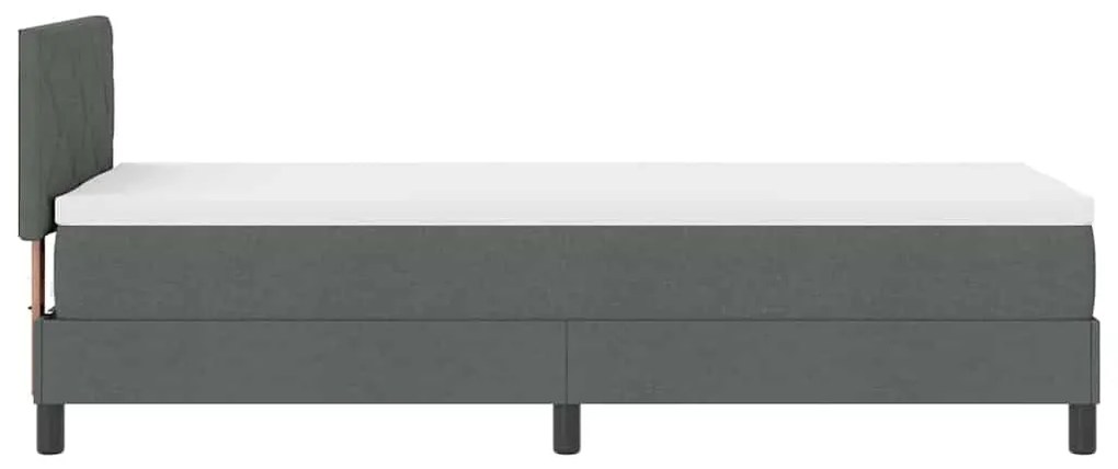 Cama Box com Colchão Cinza Escuro 80x200 cm Tecido