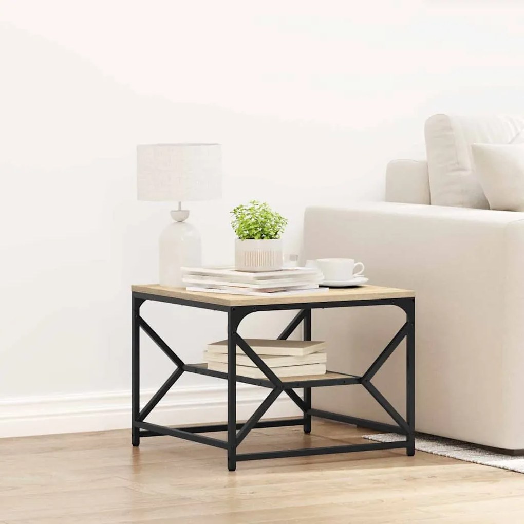 vidaXL Mesa de centro Carvalho sonoma 51 x 50 x 40 cm