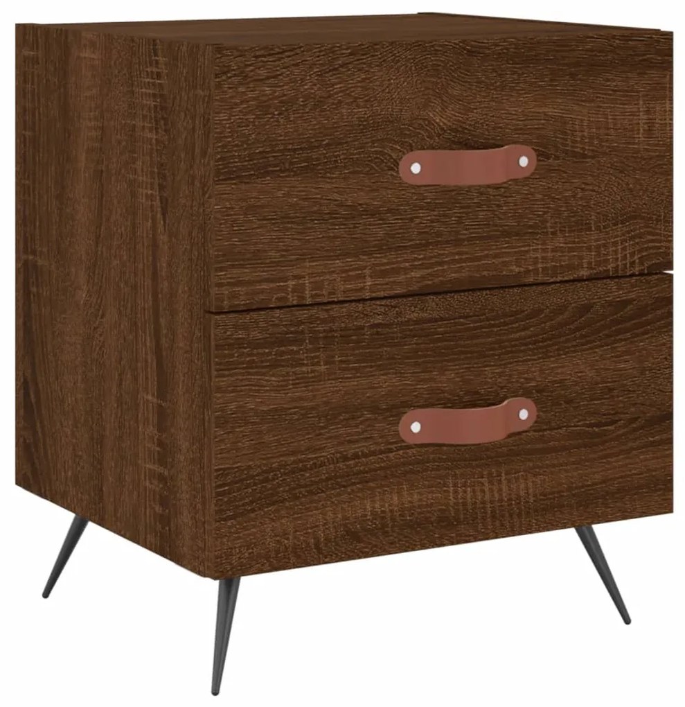 Mesa de cabeceira 2 pcs derivados de madeira carvalho castanho