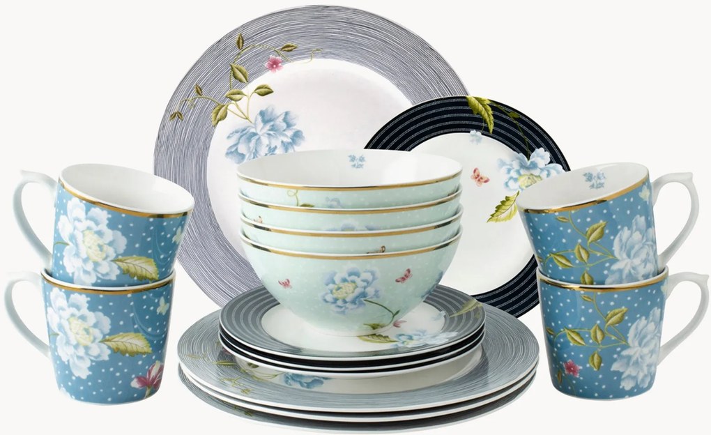 Conjunto de loiça em porcelana Gift, conjunto de 16