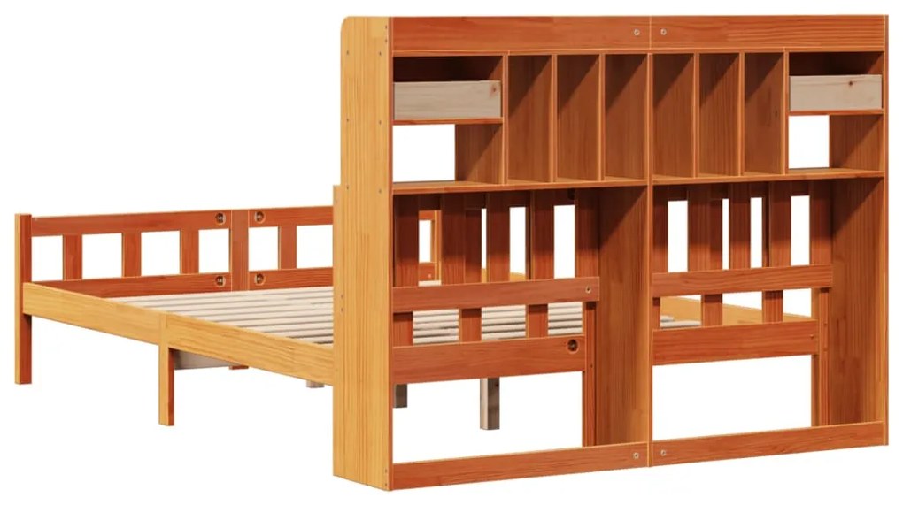 Cama com estante sem colchão 150x200 cm pinho maciço