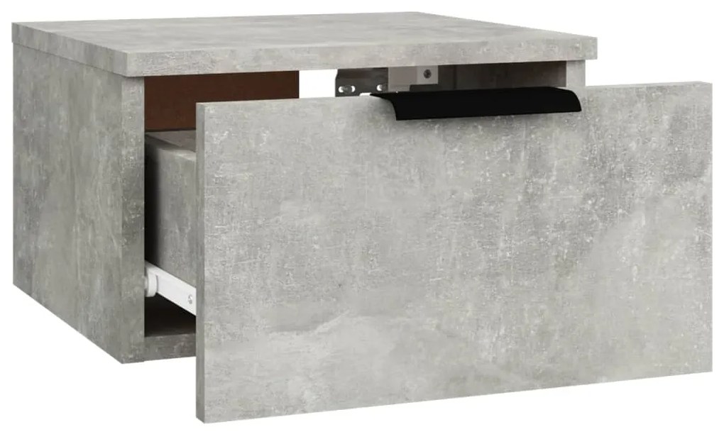 Mesas de cabeceira parede 2 pcs 34x30x20 cm cinza cimento