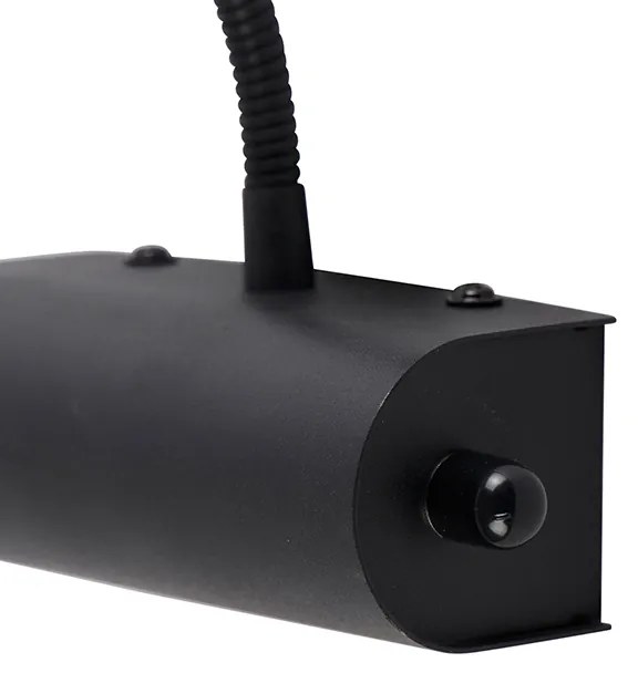 Candeeiro de parede design preto 18,5 cm com LED e dimmer - Tableau Moderno