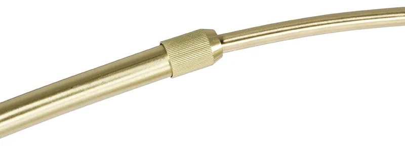 Candeeiro de pé arco moderno em latão com base em mármore e cúpula preta 32,5 cm - XXL