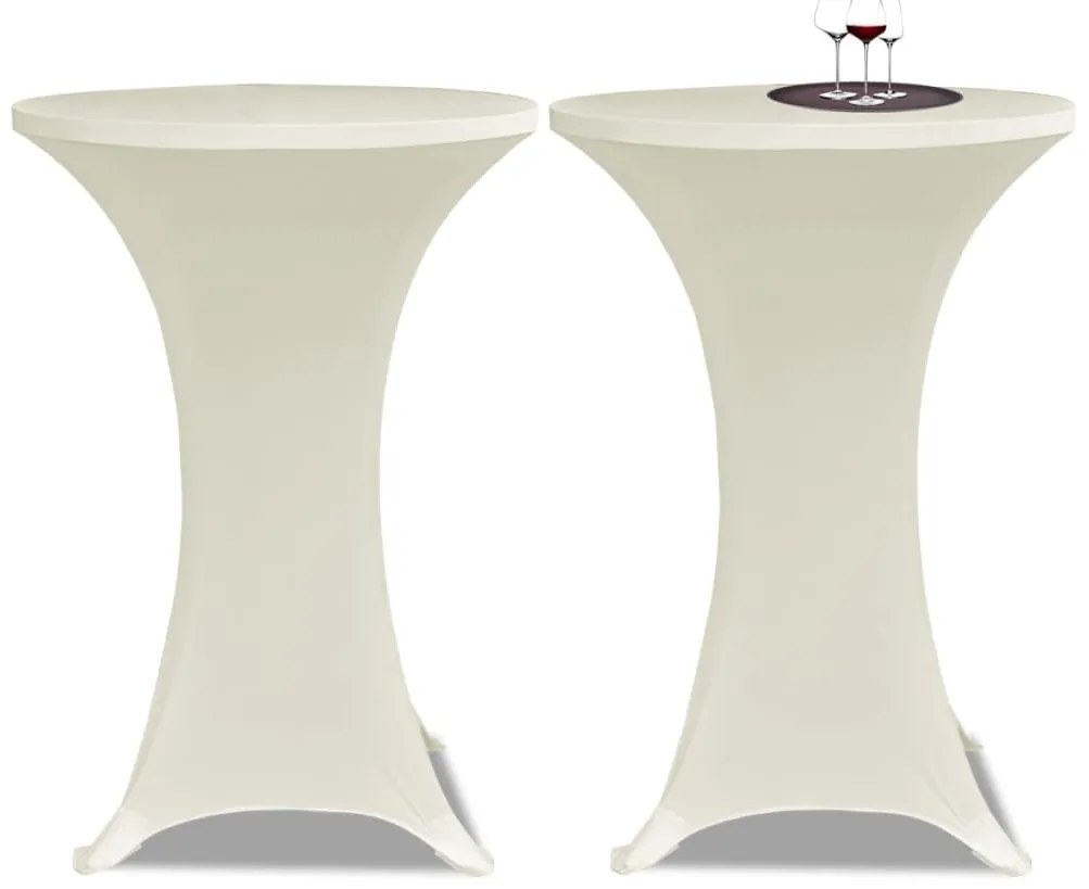 Toalha de Mesa elástica Ø60, Creme / 2 peças