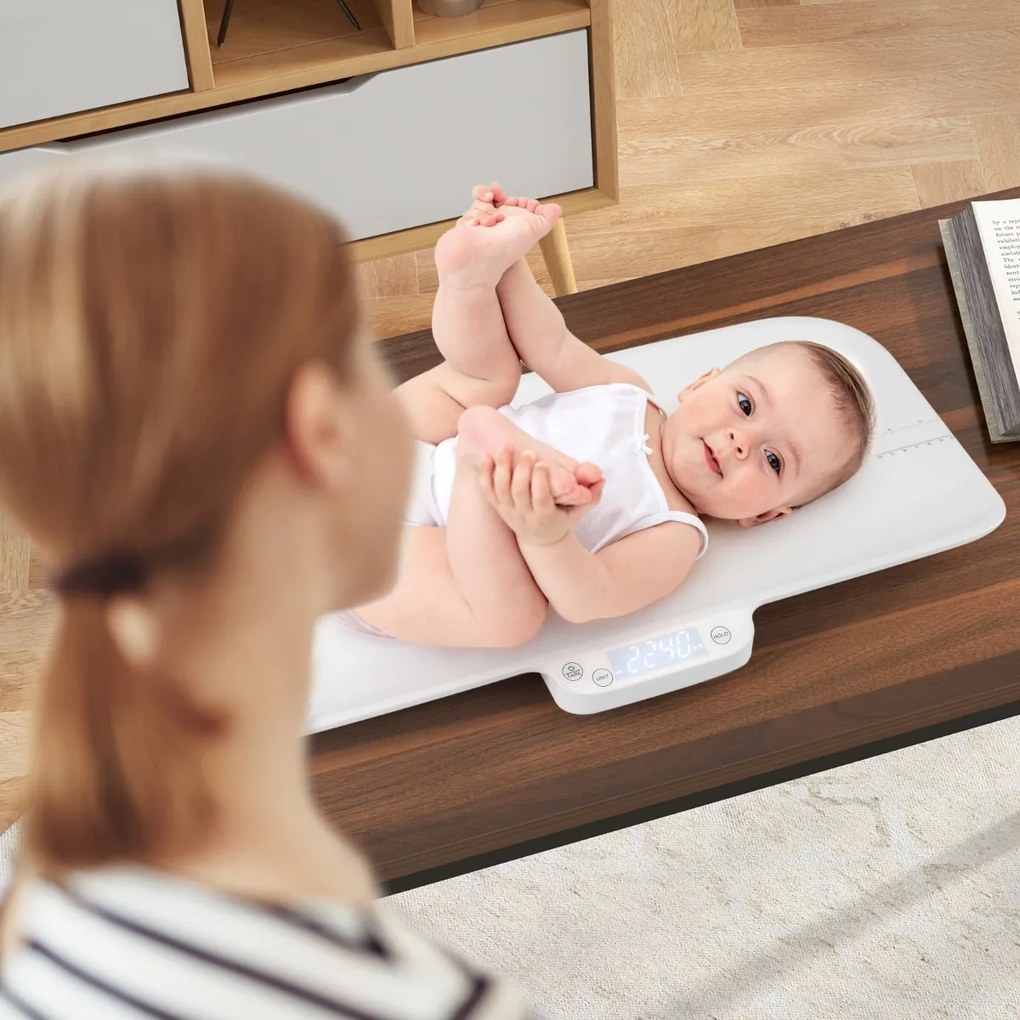 Balanças digitais para bebês Balanças infantis multifuncionais com 4 modos de medição até 30kg de capacidade Branca