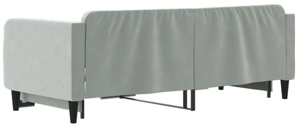 Sofá-cama com gavetão 80x200 cm veludo cinzento-claro