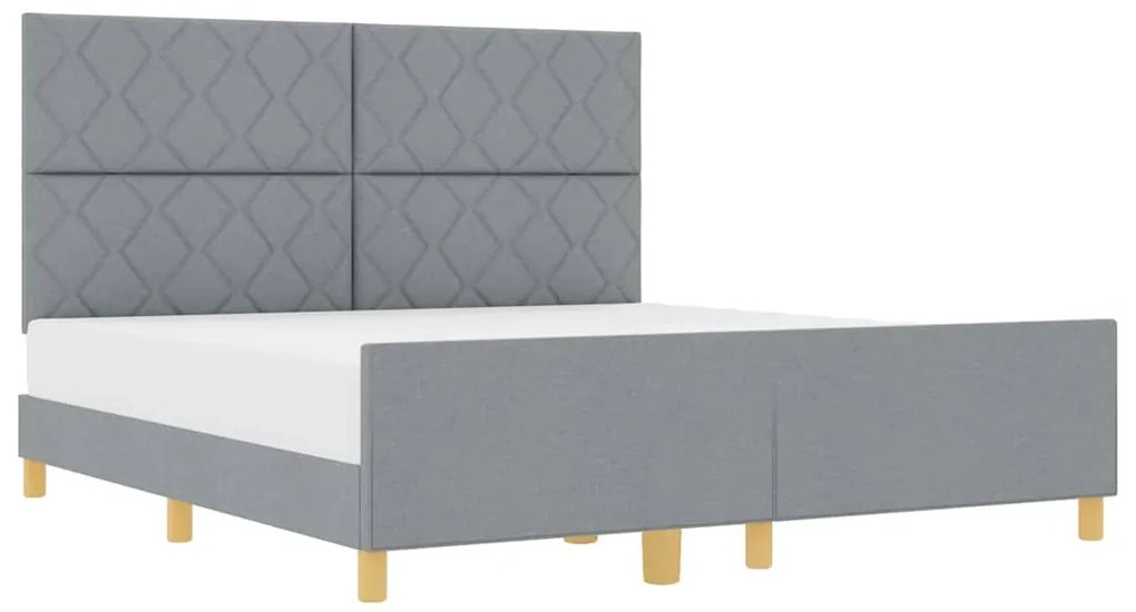 Estrutura de Cama vidaXL em Cinza Claro, 180x200 cm, Tecido