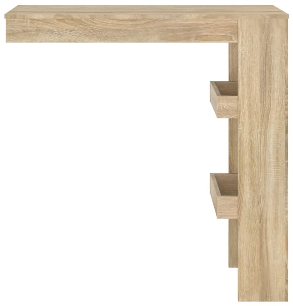 Mesa de bar p/ parede 102x45x103,5cm derivados madeira carvalho