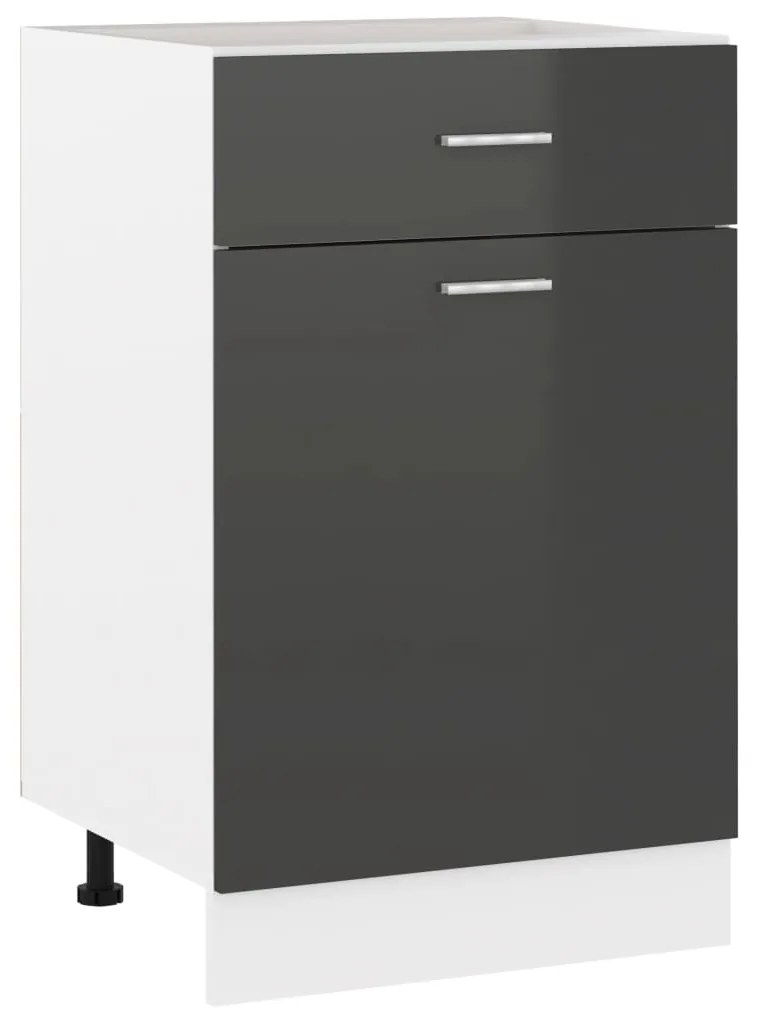 801227 vidaXL Armário inferior c/ gavetas 50x46x81,5cm contraplacado cinzento