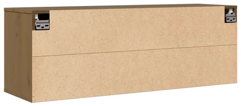 Armário de parede 100x30x35 cm pinho maciço castanho mel
