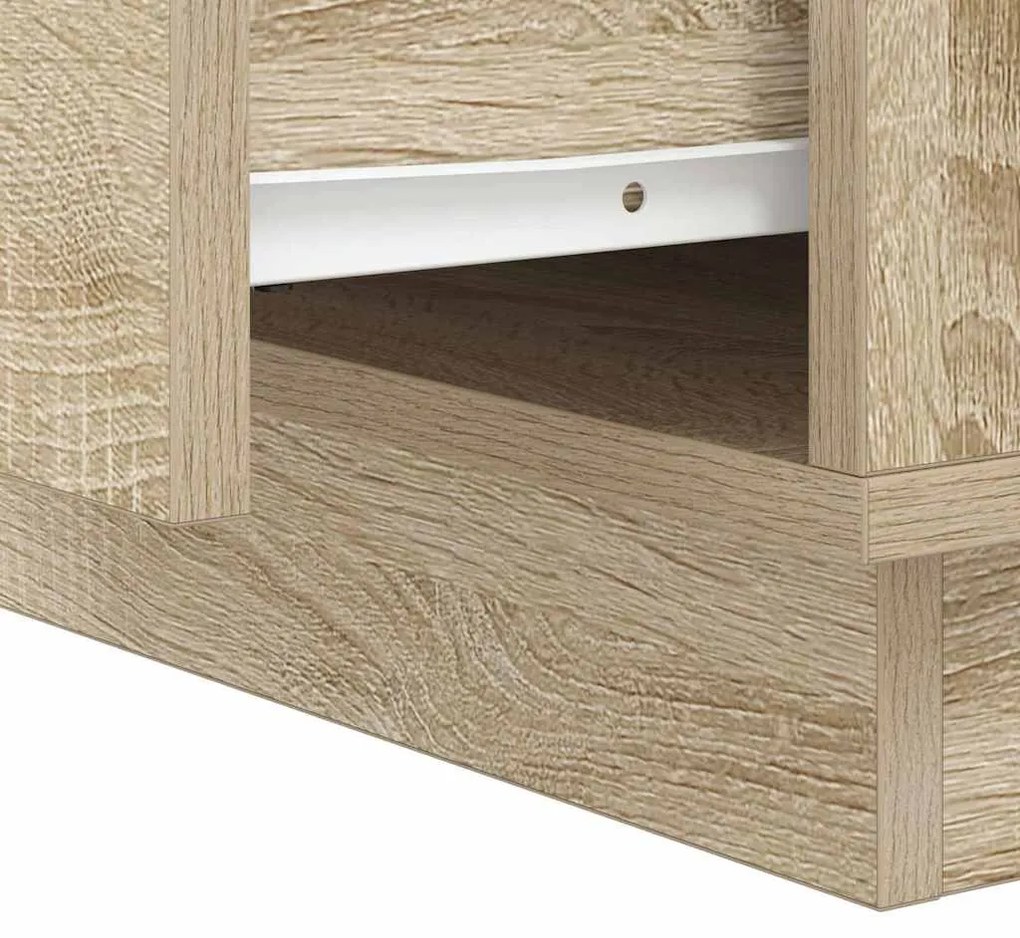 Mesa de Cabeceira com Luzes LED Carvalho Sonoma 39x34,5x50 cm