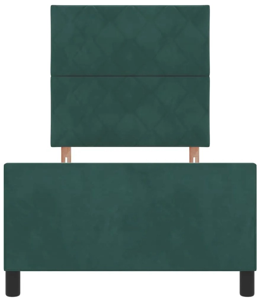Cama vidaXL Verde Escuro 90x200 cm Veludo