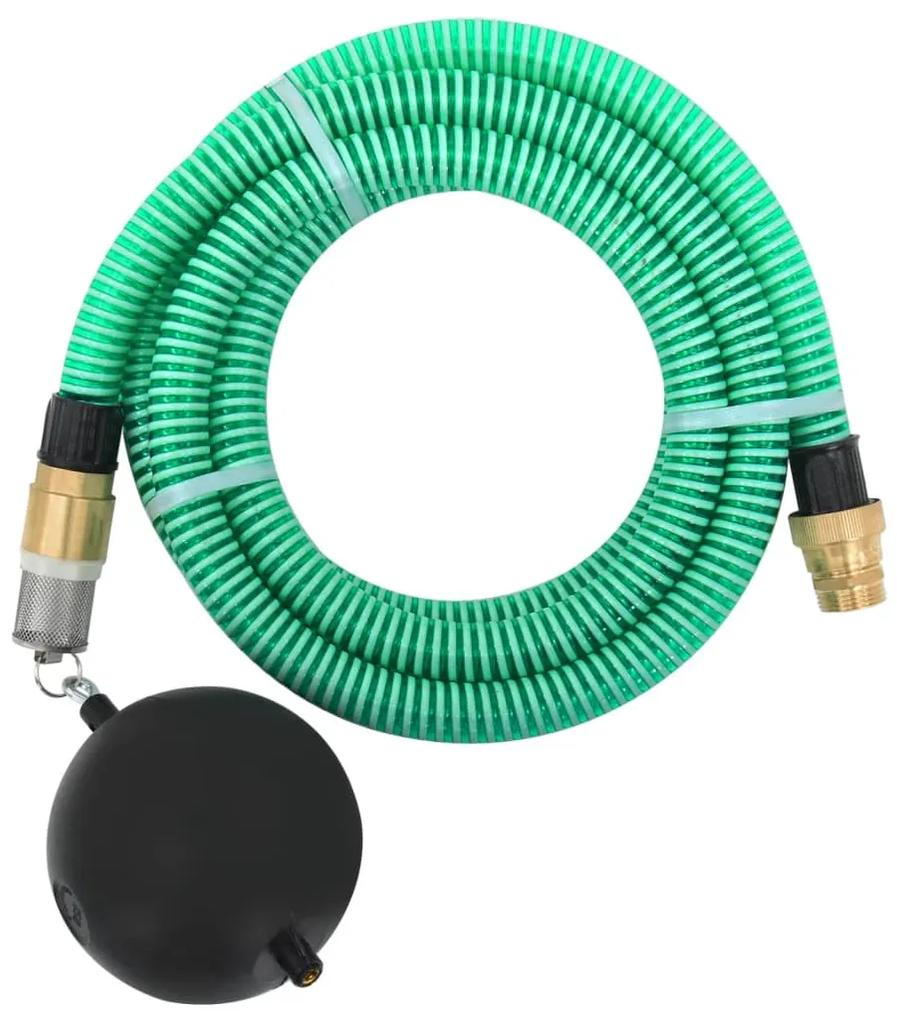 151051 vidaXL Mangueira de sucção com conectores de latão 1,1" 20 m PVC verde