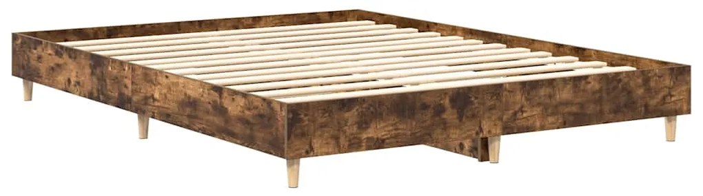 Estrutura de cama sem colchão 140x200 cm carvalho fumado
