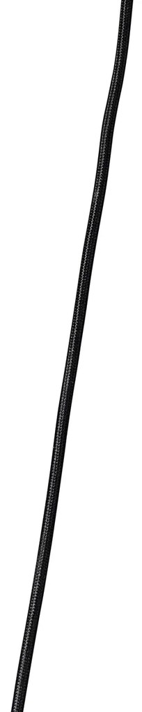 Candeeiro de suspensão dourado com vidro âmbar 23 cm oblongo 3-luzes - Kevin