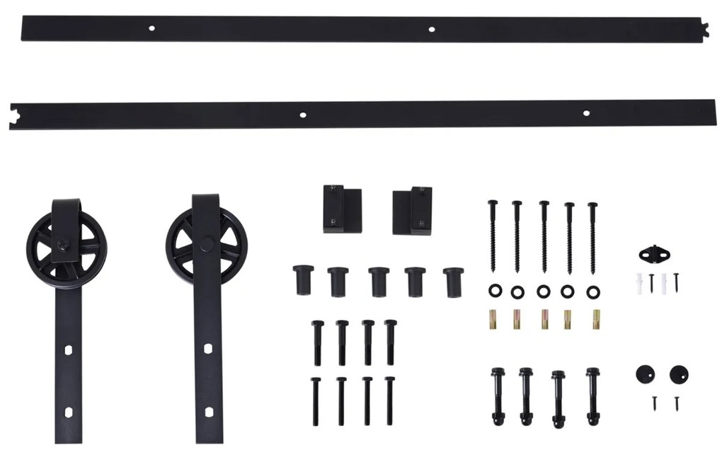 Kit de acessórios para porta deslizante Porta de montagem Trilhos de aço carbono de conjunto de peças de metal