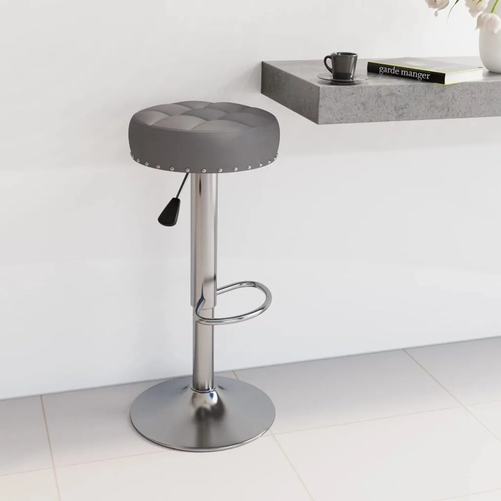 vidaXL Banco de bar tecido cinzento-escuro