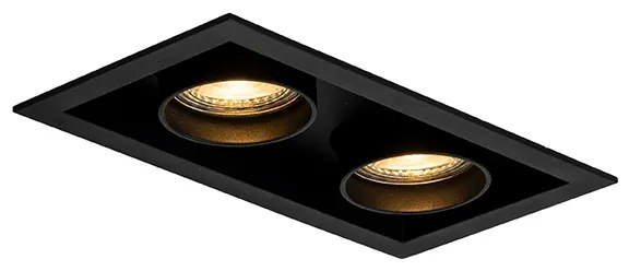 Foco embutido moderno preto ajustável 2-luzes - Roof