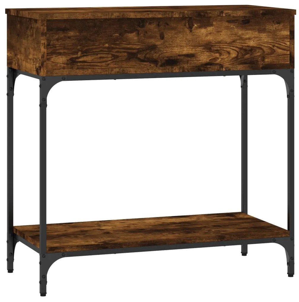 Mesa consola 75x34,5x75 cm derivados de madeira carvalho fumado