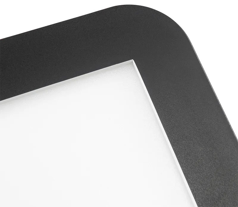 Candeeiro de teto preto 40 cm com LED regulável em 3 níveis IP44 - Steve Moderno
