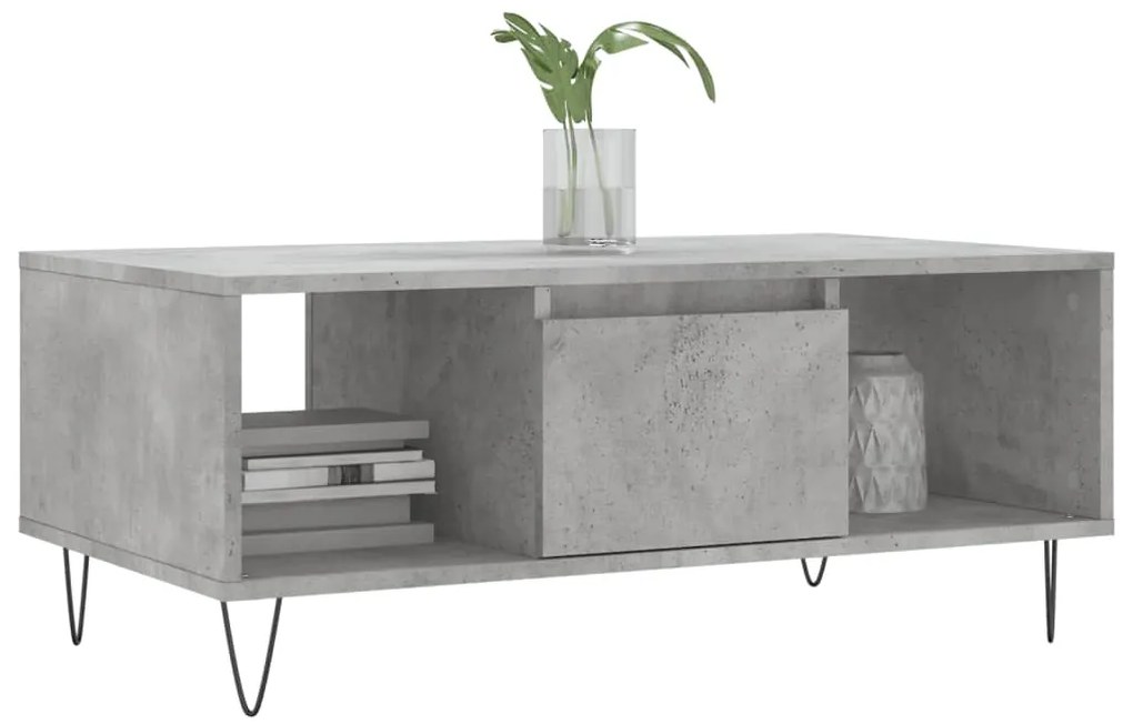 Mesa de centro 90x50x36,5 cm derivados madeira cinzento cimento