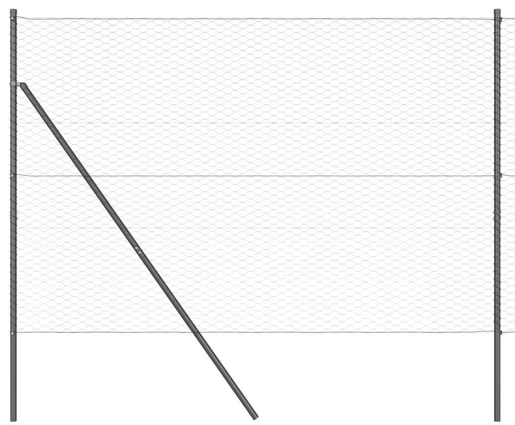 Conjunto de Cercas Conjunto de 2 Cinza Metal 25 x 1,5 m Durável