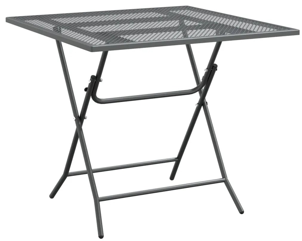 3 pcs conj. de jantar p/ jardim malha metal expandido antracite