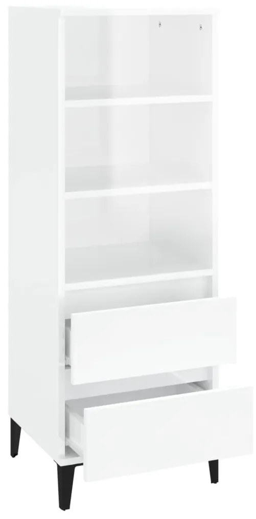 Aparador 40x36x110 cm derivados de madeira branco brilhante