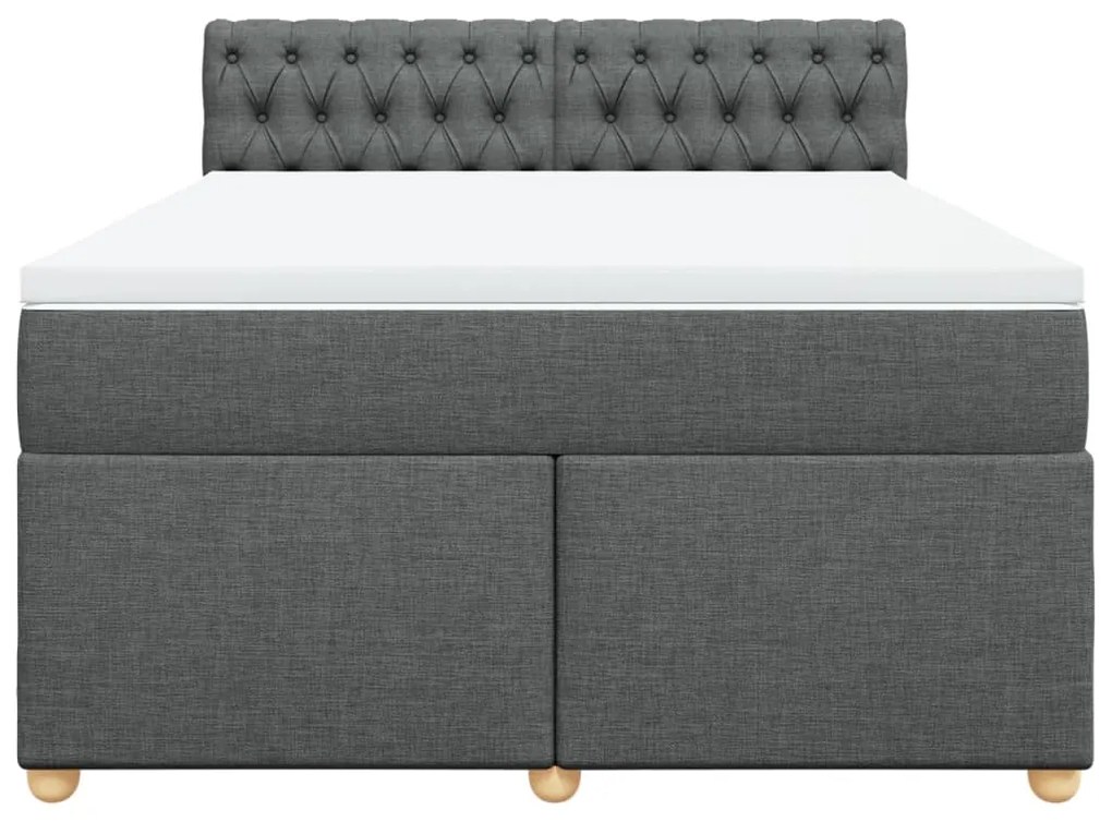 Cama com molas/colchão 140x200 cm tecido cinzento-escuro