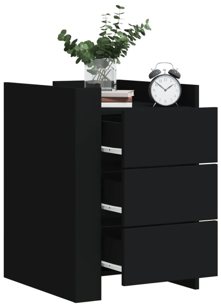 Mesa de cabeceira 45x50x65 cm derivados de madeira preto