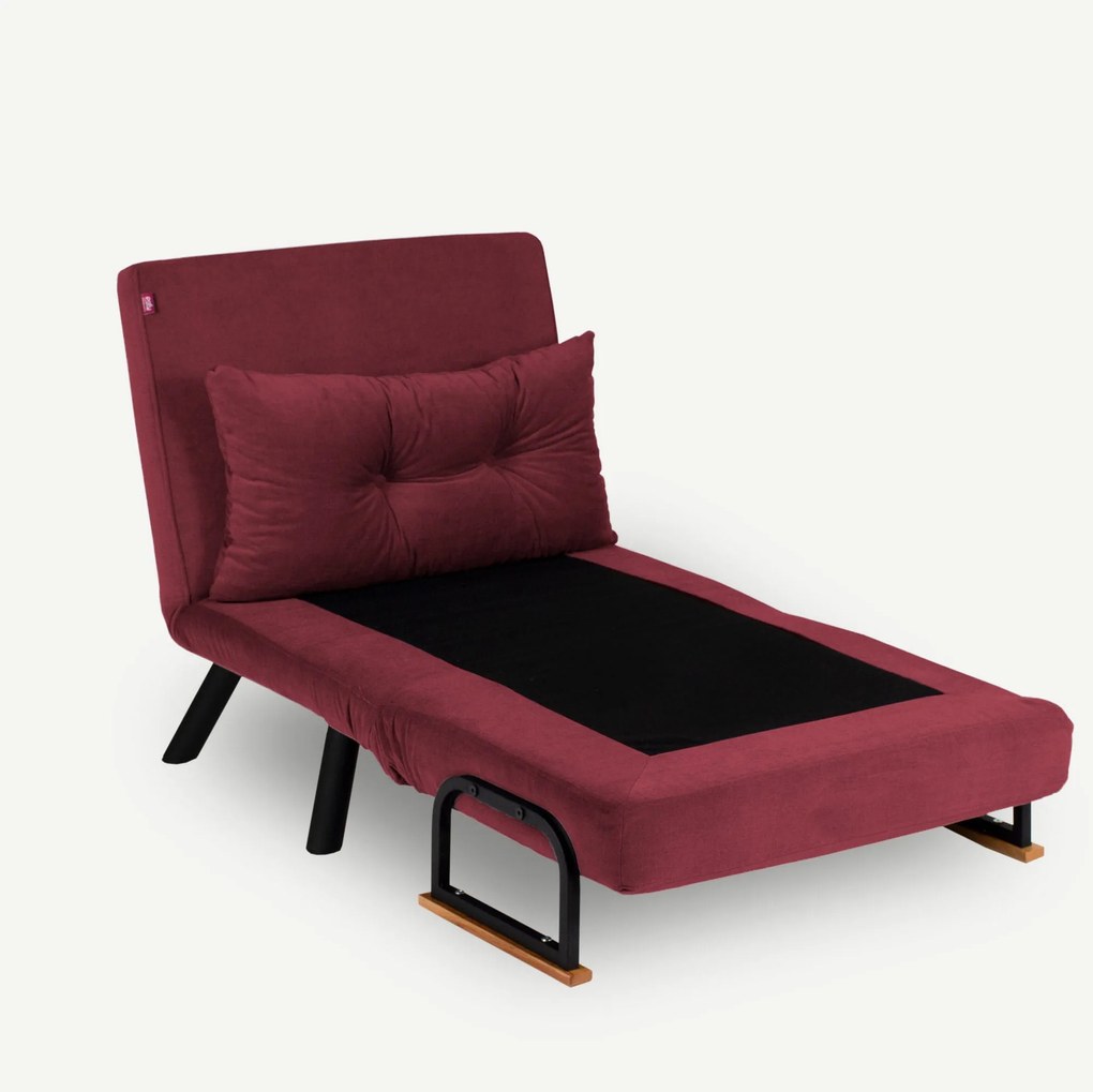 Sofá-Cama de 1 Lugar Sando – Bordeaux – 175x60 cm