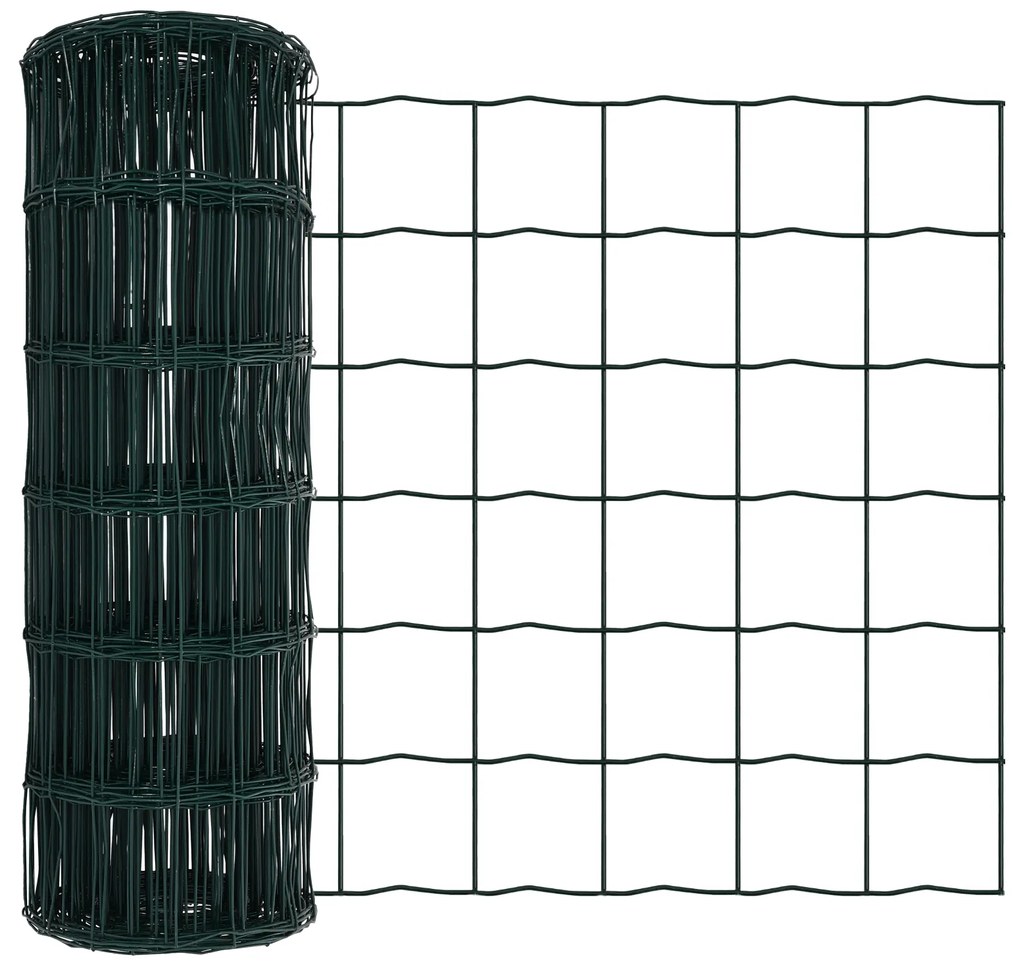 Cerca Euro com 13 Postes Flangeados 0.4x50 m Aço Galvanizado