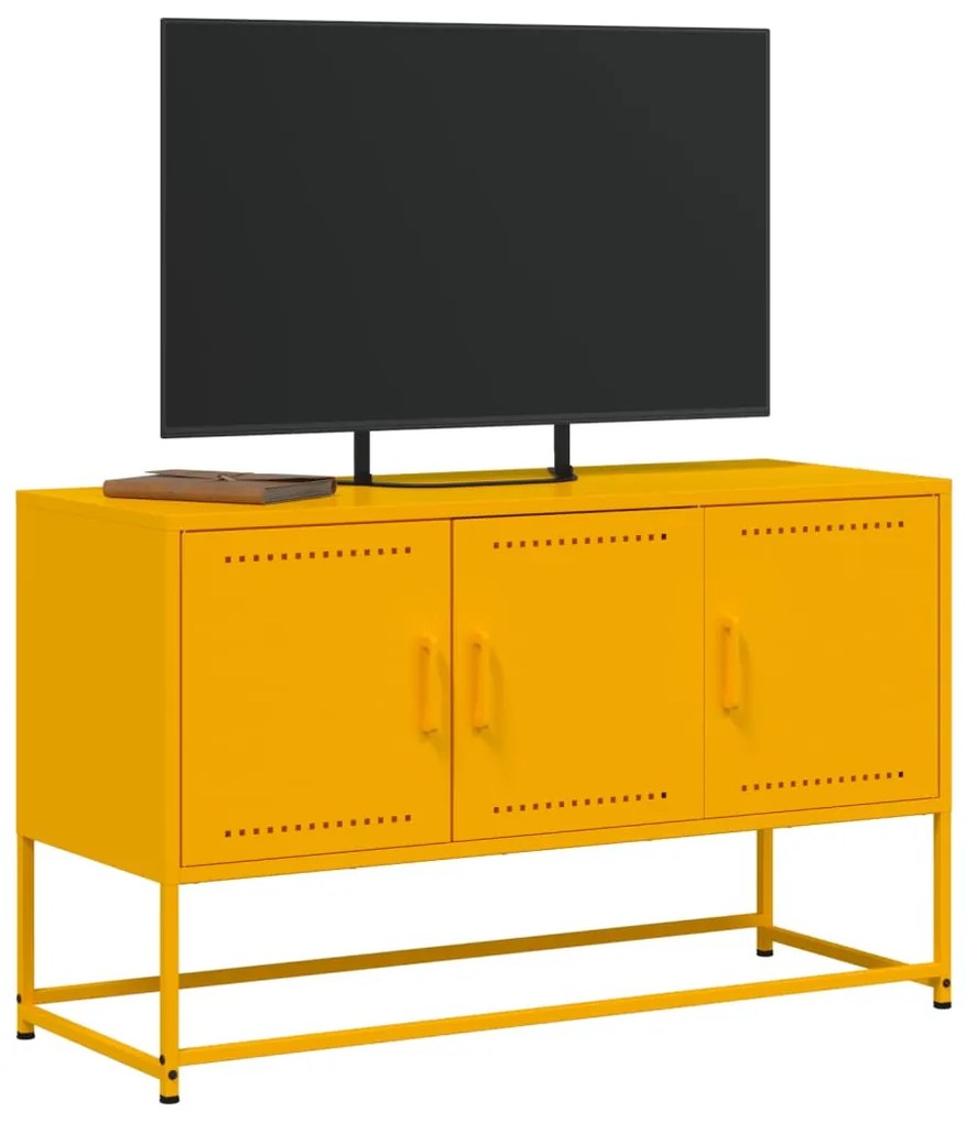 Móvel de TV 100,5x39x60,5 cm aço amarelo mostarda