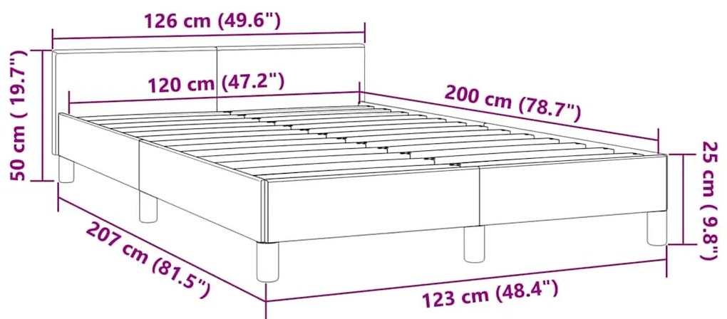 Estrutura de cama sem colchão 120x200 cm veludo verde-escuro