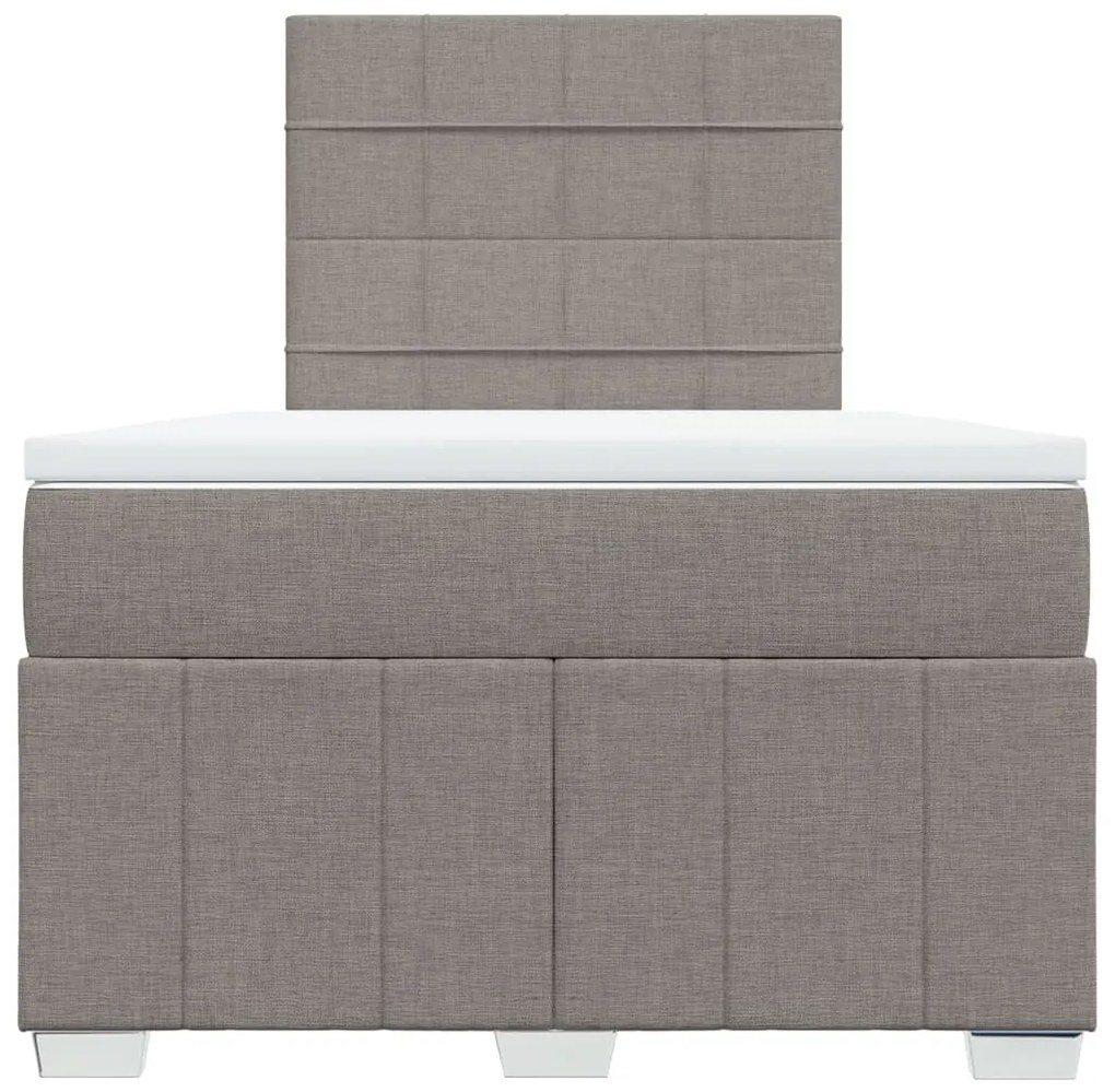 Cama boxspring c/ colchão 120x190cm tecido castanho-acinzentado