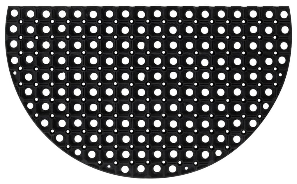 Tapete de porta semicircular 45x75 cm borracha