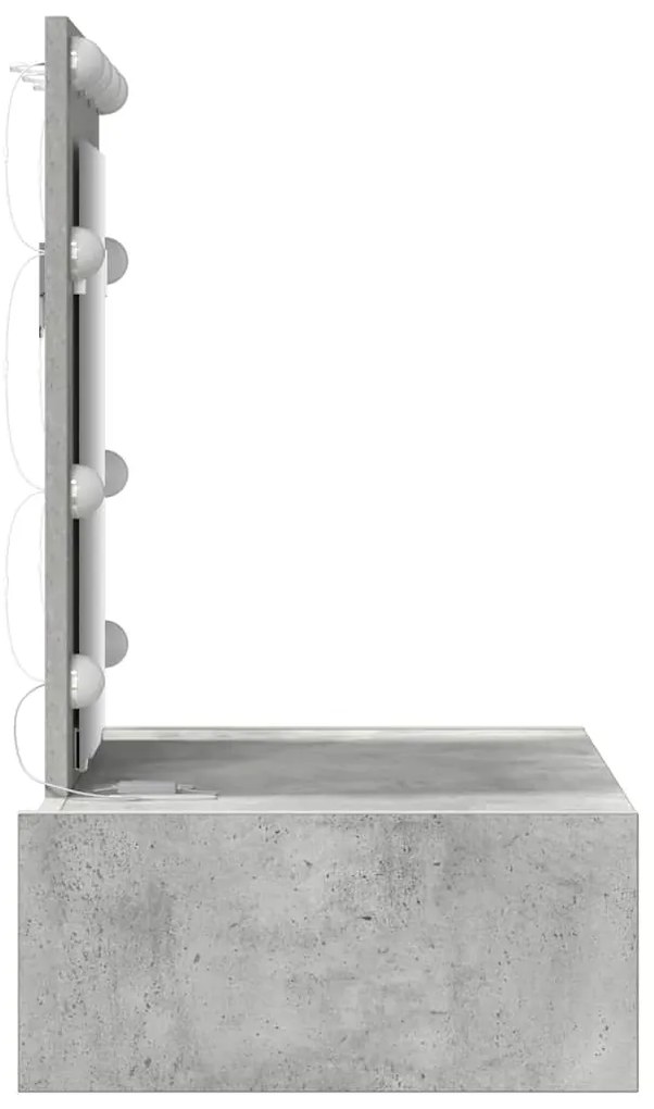 Mesa de Maquiagem Suspensa com Luzes LED Cinza Concreto