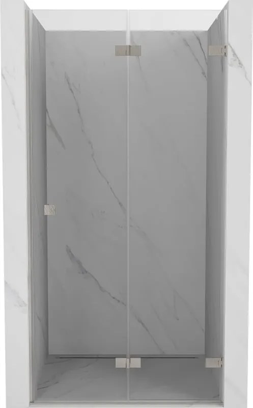 Mexen Lunar-F portas de chuveiro dobráveis direitas 80 cm, transparente, níquel escovado - 836-080-000-97-00-P