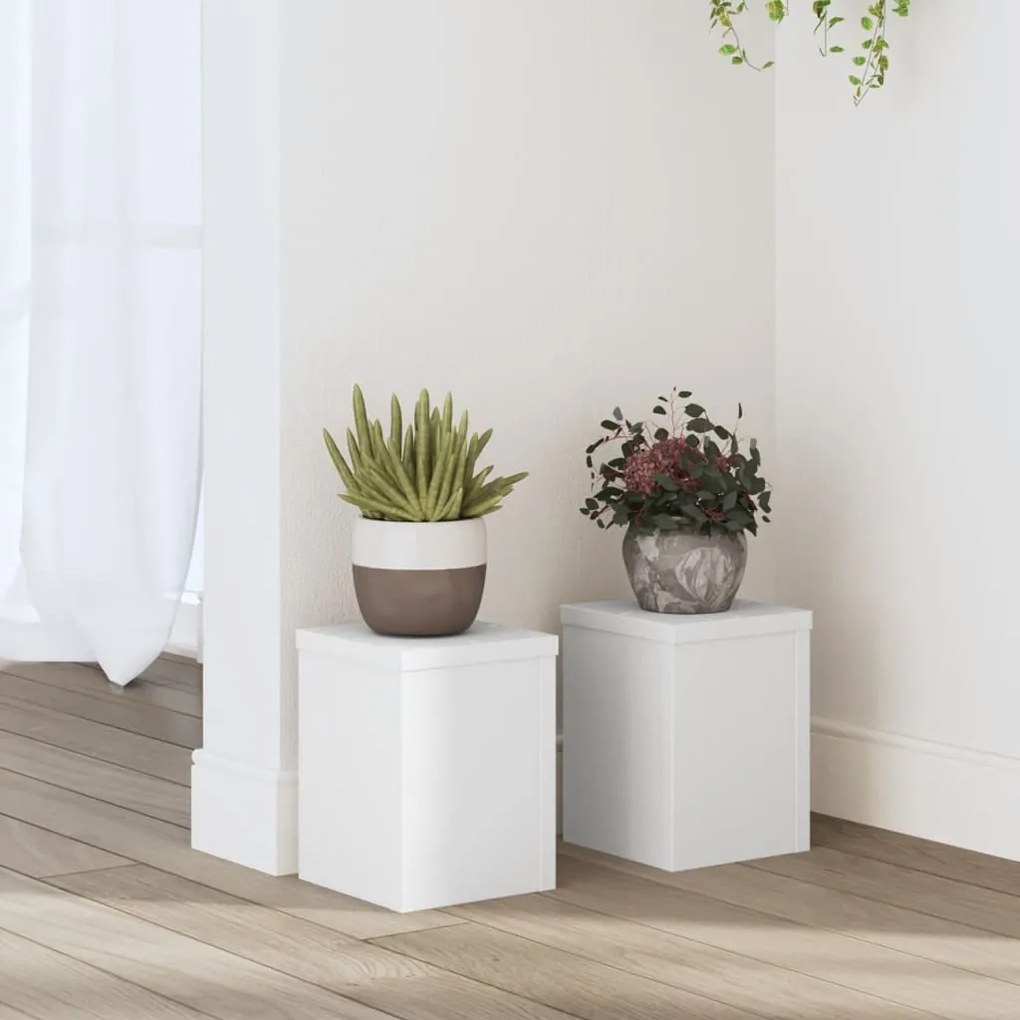 Suportes p/ plantas 2 pcs 15x15x20 cm derivados madeira branco