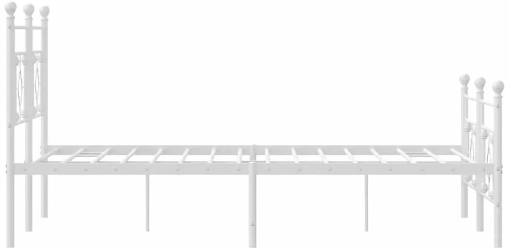 Estrutura de cama com cabeceira e pés 150x200 cm metal branco